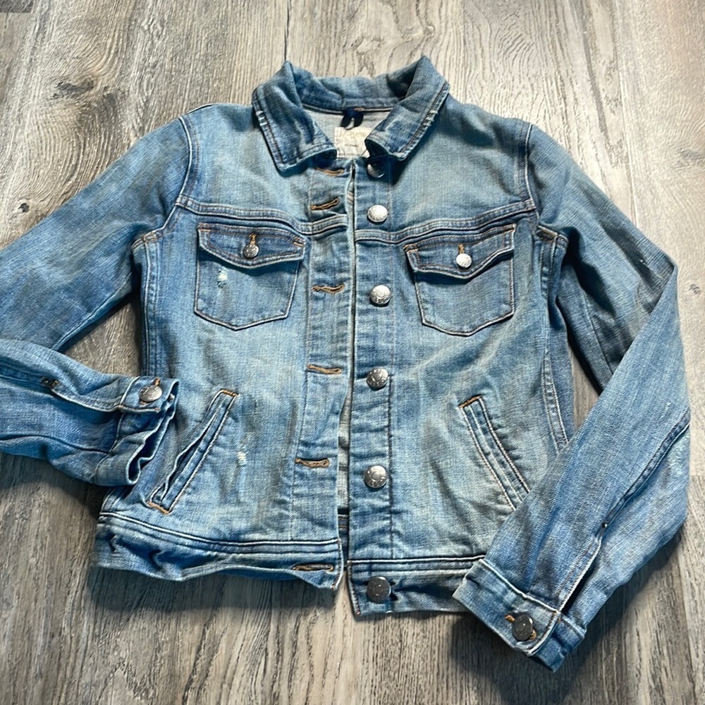 J.Crew Factory Distressed Denim Jacket, size xx small
